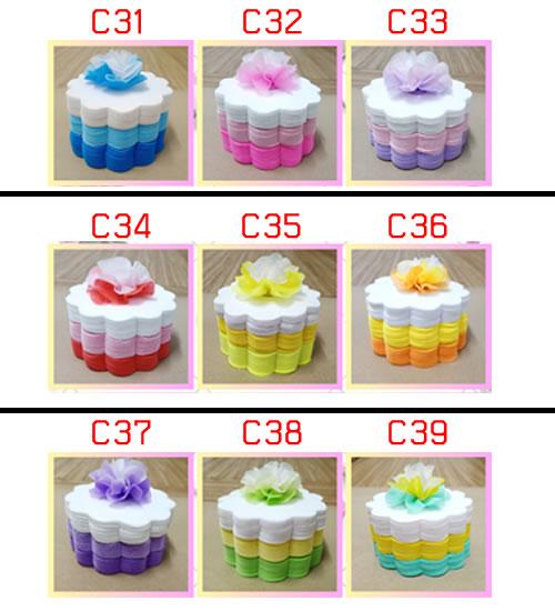 กระดาษสาพับห่อเหรียญโปรยทานงานบวชเซ็ต3ชั้น3สีไล่สีพาสเทล