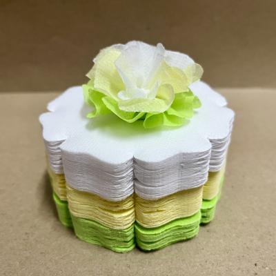 กระดาษสาห่อเหรียญโปรยทาน รุ่นเซ็ต3สี ขอบดอกโบตั๋น แบบแพ็คแล้ว