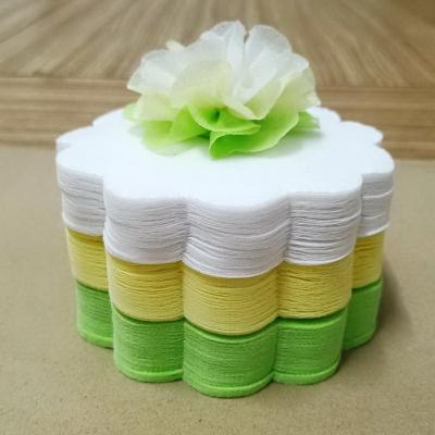 วีดีโอและรูปกระดาษสาห่อเหรียญโปรยทาน รุ่นเซ็ต3สี ขอบดอกไม้ แบบแพ็คแล้ว