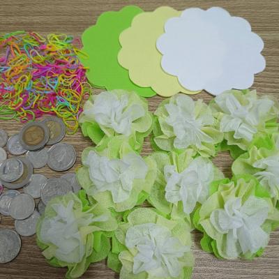 วีดีโอและรูปกระดาษสาห่อเหรียญโปรยทาน รุ่นเซ็ต3สี ขอบดอกไม้ แบบแพ็คแล้ว