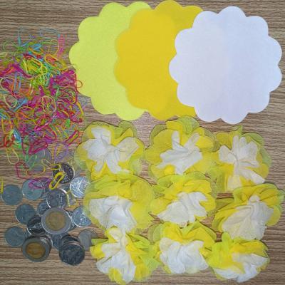 วีดีโอและรูปกระดาษสาห่อเหรียญโปรยทาน รุ่นเซ็ต3สี ขอบดอกไม้ แบบแพ็คแล้ว