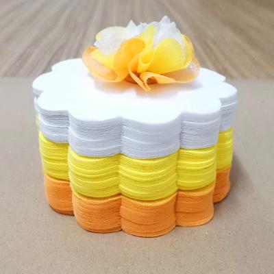 วีดีโอและรูปกระดาษสาห่อเหรียญโปรยทาน รุ่นเซ็ต3สี ขอบดอกไม้ แบบแพ็คแล้ว