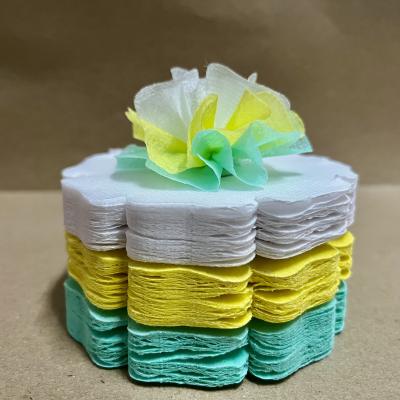 กระดาษสาห่อเหรียญโปรยทาน รุ่นเซ็ต3สี ขอบดอกโบตั๋น แบบแพ็คแล้ว