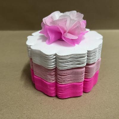 กระดาษสาห่อเหรียญโปรยทาน รุ่นเซ็ต3สี ขอบดอกโบตั๋น แบบแพ็คแล้ว