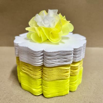 กระดาษสาห่อเหรียญโปรยทาน รุ่นเซ็ต3สี ขอบดอกโบตั๋น แบบแพ็คแล้ว