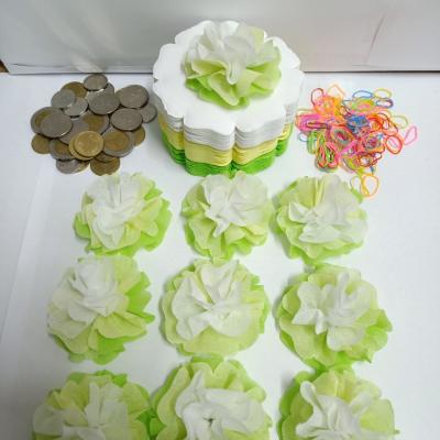 กระดาษสาห่อเหรียญโปรยทาน รุ่นเซ็ต3สี ขอบดอกโบตั๋น แบบแพ็คแล้ว