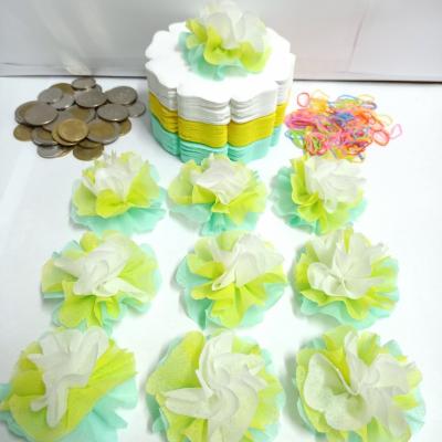 กระดาษสาห่อเหรียญโปรยทาน รุ่นเซ็ต3สี ขอบดอกโบตั๋น แบบแพ็คแล้ว