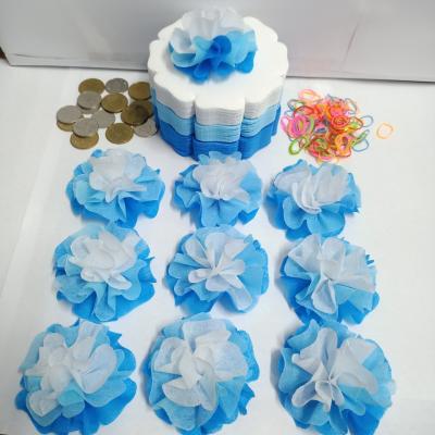 กระดาษสาห่อเหรียญโปรยทาน รุ่นเซ็ต3สี ขอบดอกโบตั๋น แบบแพ็คแล้ว