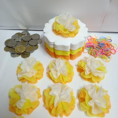 กระดาษสาห่อเหรียญโปรยทาน รุ่นเซ็ต3สี ขอบดอกโบตั๋น แบบแพ็คแล้ว