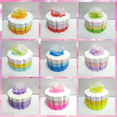 กระดาษสาห่อเหรียญโปรยทาน รุ่นเซ็ต3สี ขอบดอกโบตั๋น แบบแพ็คแล้ว