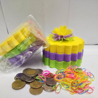 วีดีโอและรูปกระดาษสาห่อเหรียญโปรยทาน รุ่นเซ็ต3สี ขอบแหลม แบบแพ็คแล้ว