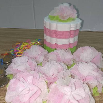 รูปกระดาษสาห่อเหรียญโปรยทาน รุ่นเซ็ต5ชั้น ขอบโบตั๋น แบบแพ็คแล้ว