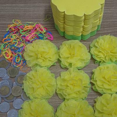 รูปกระดาษสาห่อเหรียญโปรยทาน รุ่นเซ็ต5ชั้น ขอบโบตั๋น แบบแพ็คแล้ว