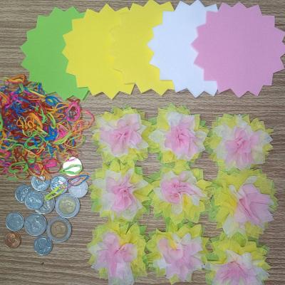 รูปกระดาษสาห่อเหรียญโปรยทาน รุ่นเซ็ต5ชั้น ขอบดอกบัว แบบแพ็คแล้ว 