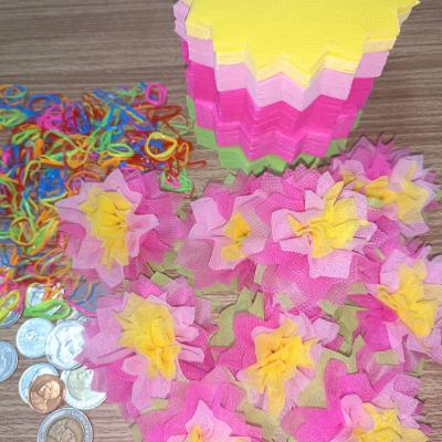 รูปกระดาษสาห่อเหรียญโปรยทาน รุ่นเซ็ต5ชั้น ขอบดอกบัว แบบแพ็คแล้ว 