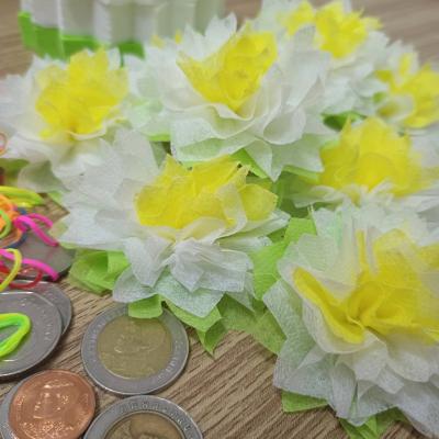 รูปกระดาษสาห่อเหรียญโปรยทาน รุ่นเซ็ต5ชั้น ขอบดอกบัว แบบแพ็คแล้ว 