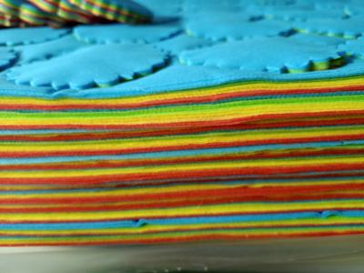 แบบปั๊มแล้ว สีพื้น 480 แผ่น สลับสีทุก 10 แผ่น