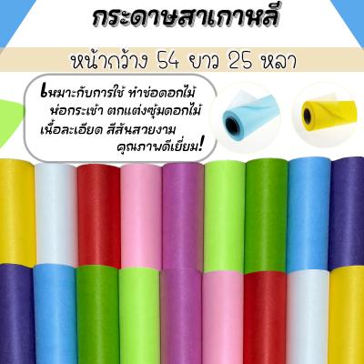 ยกม้วนกระดาษสาเกาหลีเนื้อแข็ง หน้ากว้าง54ซม. ยาว25หลา